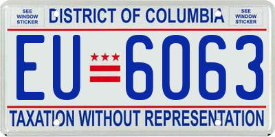DC license plate EU6063