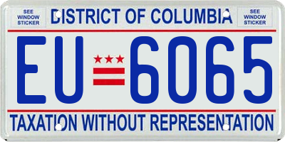 DC license plate EU6065