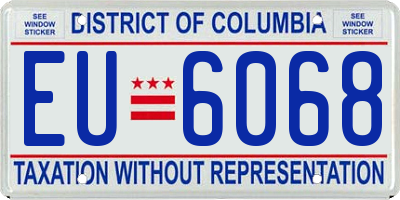 DC license plate EU6068