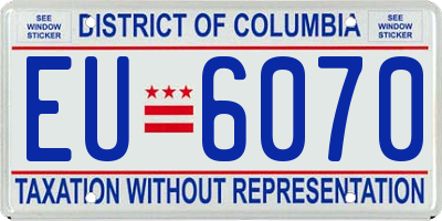DC license plate EU6070