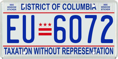 DC license plate EU6072