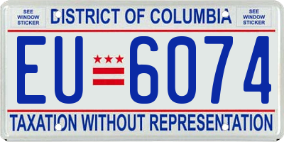 DC license plate EU6074