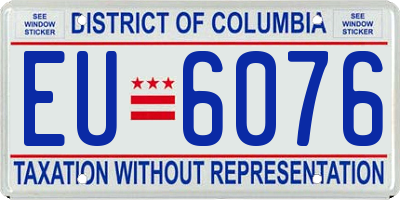 DC license plate EU6076