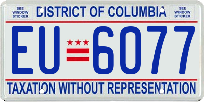 DC license plate EU6077