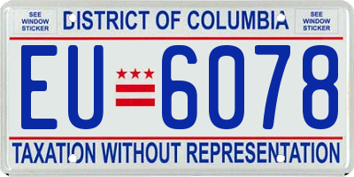 DC license plate EU6078