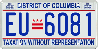 DC license plate EU6081