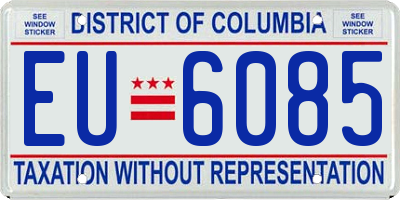 DC license plate EU6085