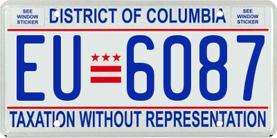 DC license plate EU6087