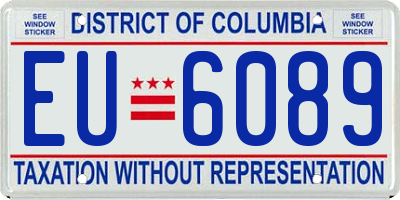 DC license plate EU6089