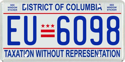 DC license plate EU6098