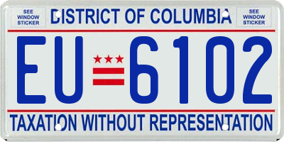 DC license plate EU6102