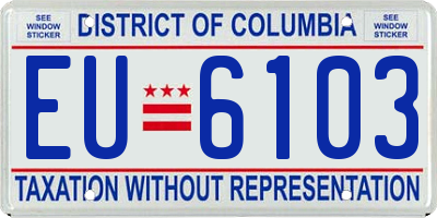 DC license plate EU6103