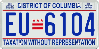 DC license plate EU6104