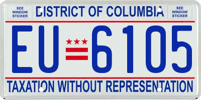 DC license plate EU6105