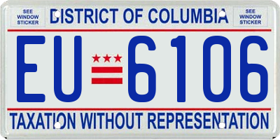 DC license plate EU6106