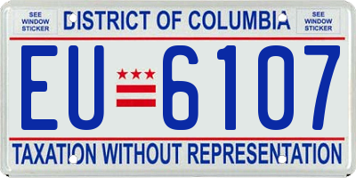 DC license plate EU6107