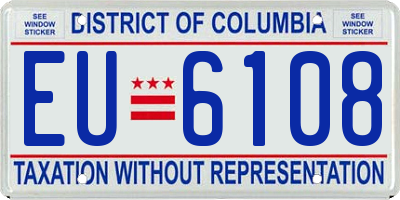 DC license plate EU6108