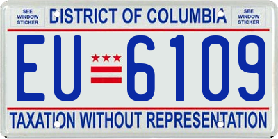 DC license plate EU6109