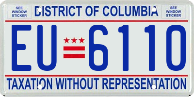 DC license plate EU6110