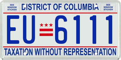 DC license plate EU6111