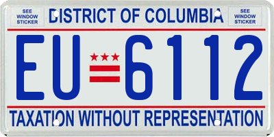 DC license plate EU6112