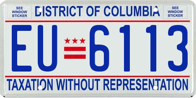DC license plate EU6113