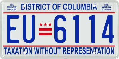 DC license plate EU6114