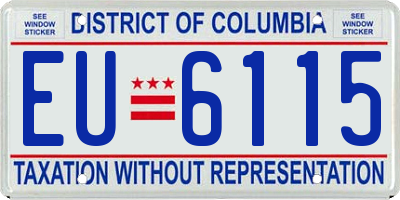 DC license plate EU6115