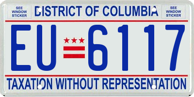 DC license plate EU6117