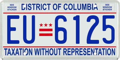 DC license plate EU6125