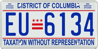 DC license plate EU6134