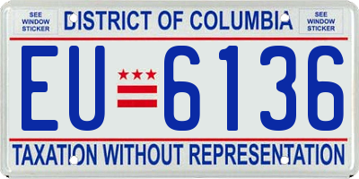 DC license plate EU6136