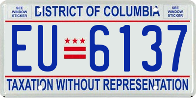 DC license plate EU6137
