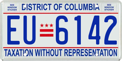 DC license plate EU6142