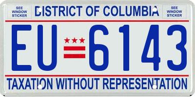 DC license plate EU6143