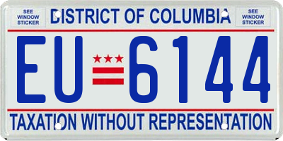 DC license plate EU6144