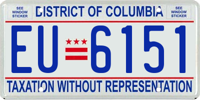 DC license plate EU6151