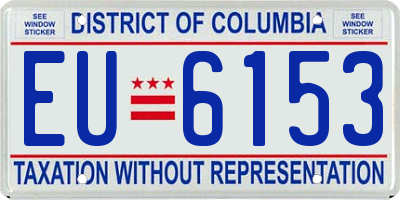 DC license plate EU6153
