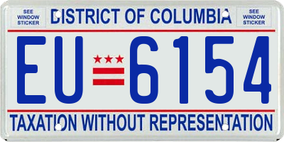 DC license plate EU6154