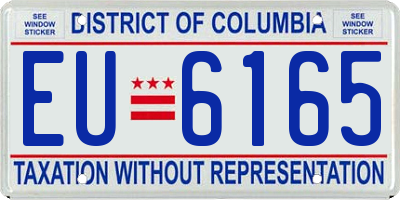 DC license plate EU6165
