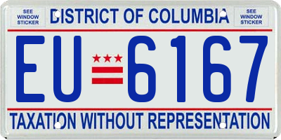DC license plate EU6167