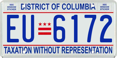 DC license plate EU6172