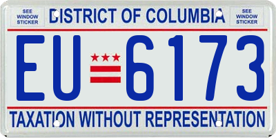 DC license plate EU6173