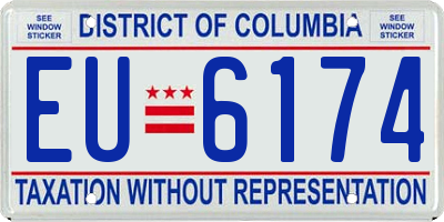 DC license plate EU6174