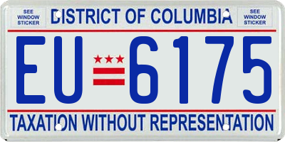 DC license plate EU6175