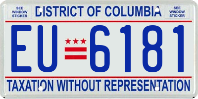 DC license plate EU6181