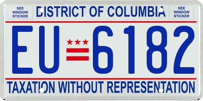 DC license plate EU6182
