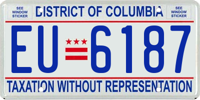 DC license plate EU6187