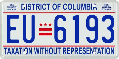 DC license plate EU6193