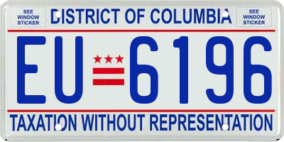 DC license plate EU6196